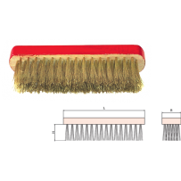 Brass Scratch Brush, Flat Back, 6x16 Rows