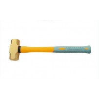 Non Sparking Brass Sledge Hammer with Heavy Duty Fibreglass Handle Integrated with Rubber Grip