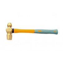 Brass Hammer, Ball Pein with Heavy Duty Fibreglass Handle Integrated with Rubber Grip