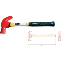 Non Sparking Hammer, Claw with Heavy Duty Handle Integrated with Rubber Grip 
